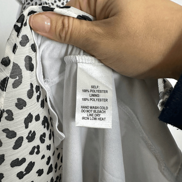 LULU'S Rules of the Jungle Black and White Leopard Print Midi Dress womens S - Picture 6 of 8